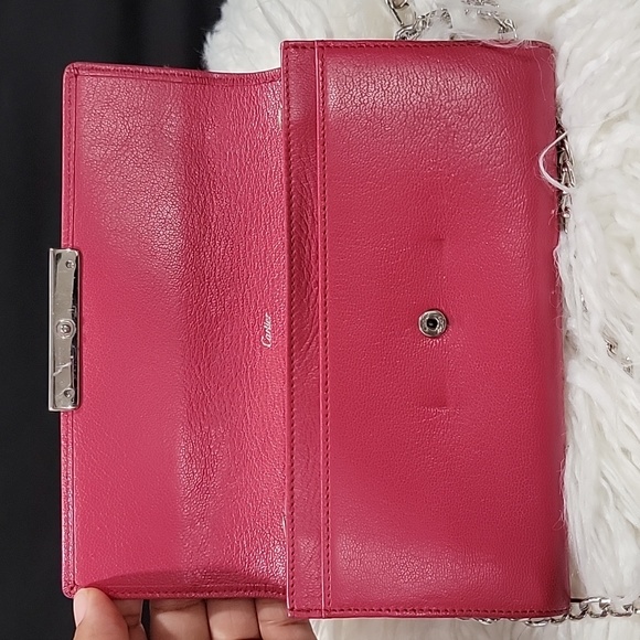 Cartier Bubble Gum Pink long Bifold wallet with silver hardwear - Picture 7 of 15